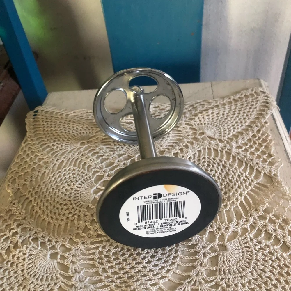 Nickel & Silver Tone Toothbrush Holder Stand